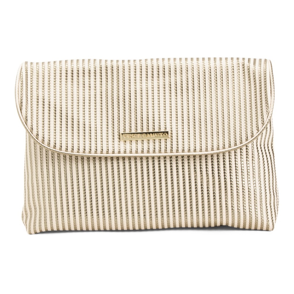 VINCE CAMUTO Metallic Fold Over Valet Cosmetic Bag